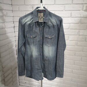 DieSel-Co by Diesel Men's Size Medium Lightweight Snap Front & Cuffs Jean Shirt